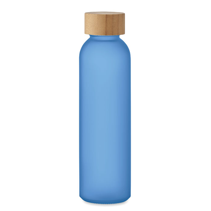 Bouteille verre dépoli personnalisable 500ml ABE Bleu transparent